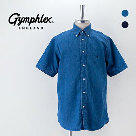 Gymphlex ジムフレックス メンズ ライトデニム 半袖 ボタンダウンシャツ［GY-B0244SDM］【2024SS】