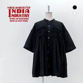 INDIA INDUSTRY インディアインダストリー レディース ピンタックシャツ［ND-B0114POP］【2024SS】