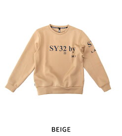 SY32 by SWEET YEARS エスワイサーティトゥバイスィートイヤーズ メンズ ダブルニット セパレートグラフィッククルー［15516］【2025FW】