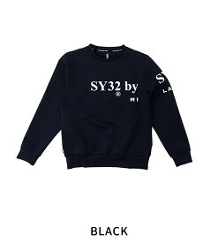 【SALE 40%OFF】SY32 by SWEET YEARS エスワイサーティトゥバイスィートイヤーズ メンズ ダブルニット セパレートグラフィッククルー［15516］【2025FW】【返品交換不可】