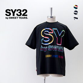 【SALE 40%OFF】SY32 by SWEET YEARS エスワイサーティトゥバイスィートイヤーズ メンズ ネオンビッグロゴTシャツ［15049］【2025SS】【返品交換不可】