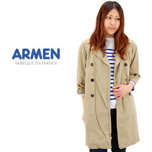 ARMEN �A�[���� ���f�B�[�X 3/4 LSEEVE DOUBLE BREASTED COAT�mNMPA1302�n�yBASIC�z(6s3-5)