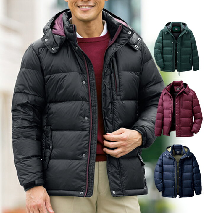楽天市場 高品質 丸八ダウンジャケット 丸八真綿 5ポケット 紳士 ダウン コート ジャケット 撥水 メンズ ブラック レッド ネイビー 黒 赤 紺 冬 防寒 アウトドア 暖かい 防風 フード付き あったか 大人 胸ポケット ブルゾン 通勤 通学 フェザー ダウンジャケット