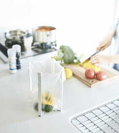 ポリ袋エコホルダー タワー L ホワイト(3180)(3181)- TOWER 山崎実業 タワー ブラック ホワイト シンプル 無地 おしゃれ インテリア バス キッチン 収納