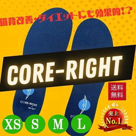 【世界特許使用！】 CORE-RIGHT コアライト BMZ 扁平足 インソール 中敷き ダイエットインソール 姿勢矯正 姿勢 矯正 スポーツ 中敷 立ち仕事 疲れない 美脚 脚痩せ レディース メンズ エクササイズ ウォーキング ジョギング 浮き指 足トレ アシトレ 衝撃吸収 立方骨