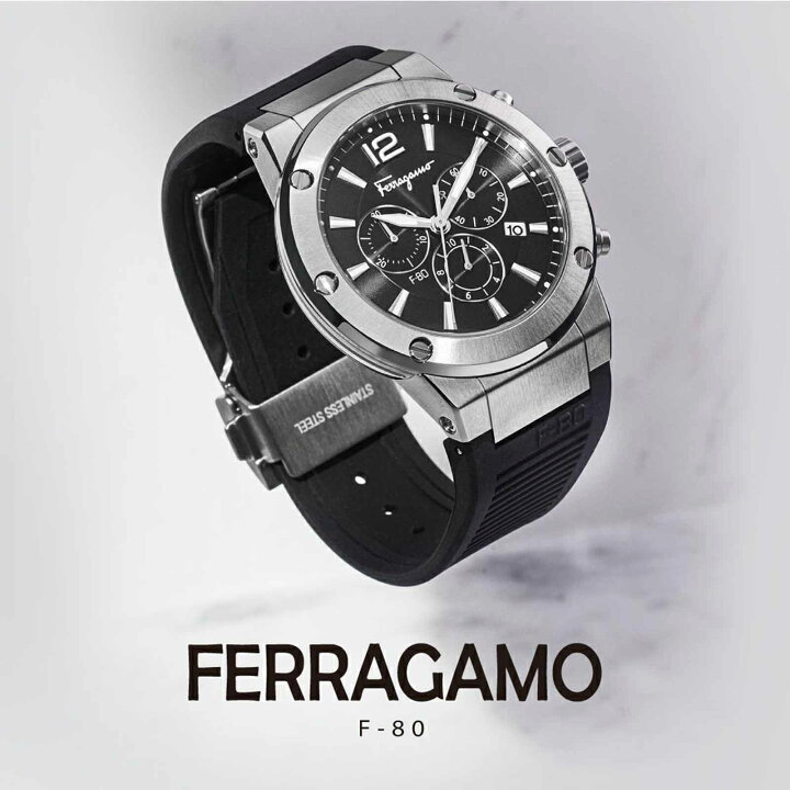 楽天市場】フェラガモ Ferragamo メンズ 時計 F-80 クォーツ ブラック  