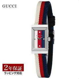 ＼新春お買い物マラソン★10%OFFクーポン／ グッチ GUCCI レディース 時計 G-FRAME Gフレーム クォーツ ホワイト×レッド×ネイビー YA147508 時計 腕時計 高級腕時計 ブランド