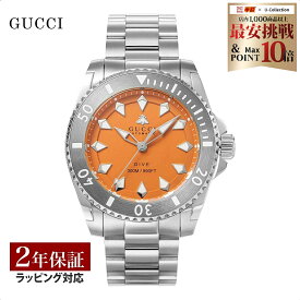 ＼お買い物マラソン 店内ポイント10倍／ グッチ GUCCI メンズ 時計 ダイブ DIVE 自動巻 オレンジ YA136355 腕時計 高級腕時計 ブランド