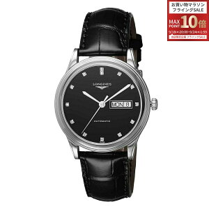 �_���������}���\��POINT10�{�^�����W�� LONGINES �����Y ���v �t���b�O�V�b�v FLAGSHIP ������ �u���b�N L4.899.4.57.2 �r���v �����r���v �u�����h