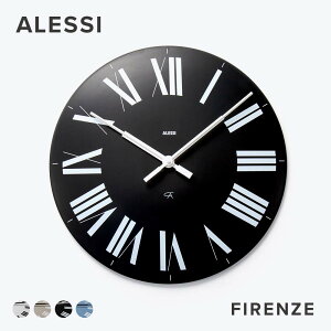 アレッシィ ALESSI FIRENZE 掛け時計 時計 フィレンツェ インテリア ウォールクロック 壁掛け時計 デザイン雑貨 イタリア 壁時計 オフィス リビング 個性的 日用雑貨 クォーツ 黒 プレゼント 贈