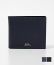 APC アーペーセー A.P.C. PXAWV H63153 二つ折り財布 財布 メンズ プレゼント ミニ財布 レザー シンプル 小物 カーフレザー お祝い 誕生日 記念 オシャレ ギフト 革 ダークネイビー ブラック 記念日