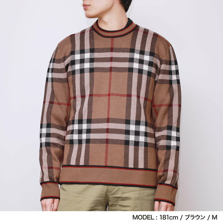 バーバリー BURBERRY ニット 衣料品 トップス ウール メンズ ブラウン  