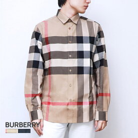 バーバリー BURBERRY シャツ メンズ チェック ストレッチコットンポプリン シャツ SOMERTON 長袖 トップス ワイシャツ チャコール ネイビー 8023772 80181111 XS S M L