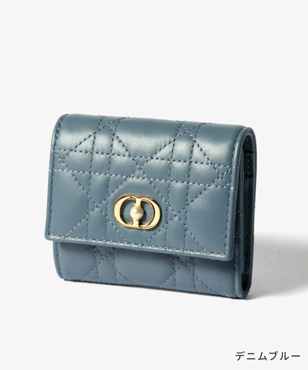 ディオール Dior Jolie Hibiscus ウォレット カナージュ ラムスキン 三  