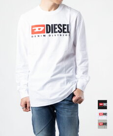 ディーゼル DIESEL A03768 0AAXJ Tシャツ メンズ トップス 長袖 ロンT クルーネック シンプル ロングスリーブ ロゴT カジュアル XS S M L XL ゆったり おしゃれ ブランド T-JUST-LS-DIV MAGLIETTA ホワイト グレー ブラック XS S M L XL