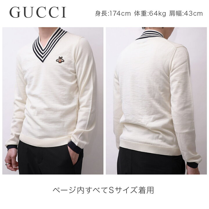 楽天市場】グッチ GUCCI Vネック ウール セーター メンズ ビー（ハチ  