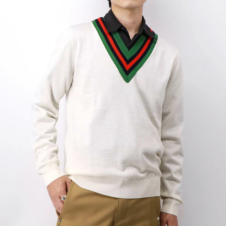 楽天市場】グッチ GUCCI ニット メンズ トップス Vネック ウール  