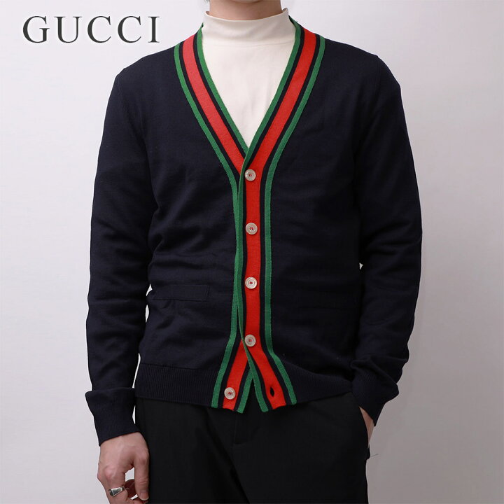 楽天市場 グッチ Gucci ウールニット カーディガン メンズ トップス カーディガン ラグジュアリー ブランド カーデガン ニット ブラック ウェブライン Xkaul 4548 U Stream
