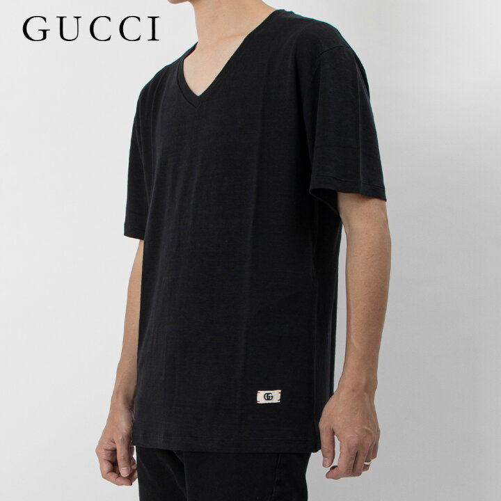 楽天市場】グッチ GUCCI 半袖Tシャツ メンズ トップス 半袖 ダブルG V 