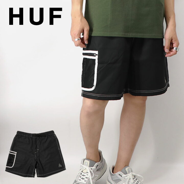 楽天市場 ハフ Huf ショートパンツ メンズ ボトムス 半パン ハーフ パンツ 黒 夏 ピーク コントラスト ショーツ Peak Contrast Short ブラック S M L Xl Pt U Stream