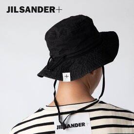 ジルサンダー プラス JIL SANDER+ JPUU590311 MU243100A ハット メンズ バケットハット 帽子 キャップ コットン ロゴラベル アウトドア ブランド ギフト 贈り物 シンプル 誕生日 記念日 お祝い 001 ブラック S～XL