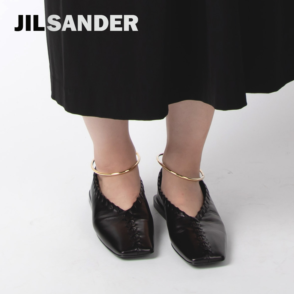 23cm人気を誇る JIL SANDER ジルサンダー アンクレット付きバレエシューズ 36 フラットシューズ/バレエシューズ  靴23cm￥39,375-eur-artec.fr