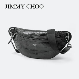 ジミーチュウ JIMMY CHOO YORK CCL ボディバッグ ヨーク メンズ バッグ ウエストバッグ カジュアル 軽量 クロコエンボス ロゴ ウエストポーチ ベルトバッグ ブランド ギフト プレゼント 誕生日 記念日 ブラック BLK