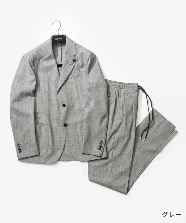 楽天市場】ラルディーニ LARDINI サマーウール グレンチェック スーツ 