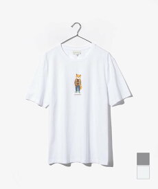 メゾンキツネ MAISON KITSUNE LM00111KJ0008 Tシャツ DRESSED FOX REGULAR TEE SHIRT レディース トップス 半袖 ドレスド フォックス レギュラー コットン 春夏 カジュアル 綿 ストリート ホワイト グレーメランジ S M L