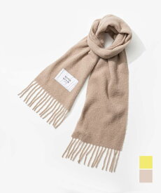 メゾンキツネ MAISON KITSUNE LW06206WA0022 スカーフ BABY ALPACA PLAIN SCARF メンズ ファッション小物 ベビー アルパカ プレーン マフラー 無地 ウール おしゃれ プレゼント ギフト 贈り物 シンプル 誕生日 記念 お祝い 秋冬 防寒 ダークベージュ レモン