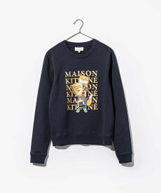 メゾンキツネ MAISON KITSUNE LW00310KM0001 スウェット FOX CHAMPION REGULAR SWEATSHIRT レディース トップス 長袖 トレーナー フォックス チャンピオン レギュラー スウェットシャツ クルーネック コットン カジュアル ネイビー XS S M