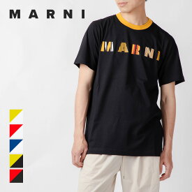 マルニ MARNI HUMU0198P7 USCT12 Tシャツ メンズ トップス 半袖 ロゴT コットン カジュアル ストライプ クルーネック カットソー シンプル 春夏 綿 TEE SHIRT 全5色