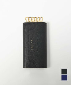 マルニ MARNI PCMO0017U0 LV520 キーケース メンズ レディース ファッション小物 レザー 6連 キーホルダー キーリング コンパクト スマートキー 革 プレゼント ギフト カジュアル シンプル 誕生日 記念日 お祝い コンパクト ネイビー 全4色