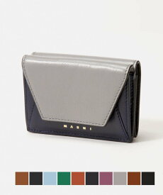 マルニ MARNI PFMO0056U1 P2644 三つ折り財布 MUSEO TRIFOLD WALLET レディース 財布 ミニ財布 レザー Trifold ウォレット コンパクト バイカラー ロゴ 折り畳み プレゼント ギフト 贈り物 シンプル キレカジ 記念 お祝い 全5色