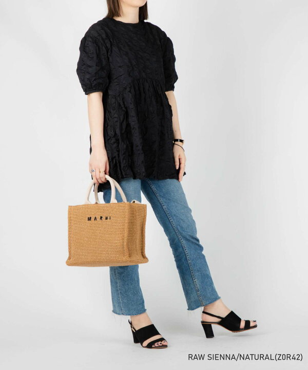 楽天市場】マルニ MARNI SMALL RAFFIA-EFFECT SMALL TOTE BAG ラフィア 