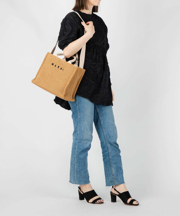 楽天市場】マルニ MARNI SMALL RAFFIA-EFFECT SMALL TOTE BAG ラフィア 