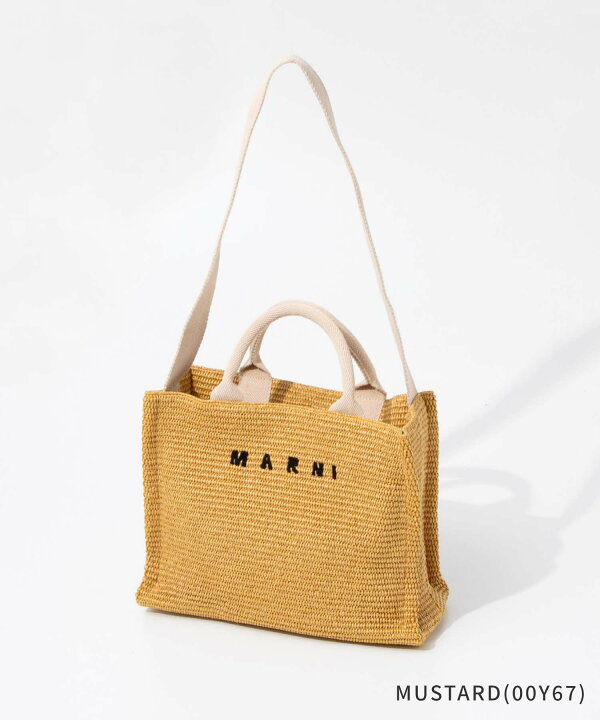 楽天市場】マルニ MARNI SMALL RAFFIA-EFFECT SMALL TOTE BAG ラフィア 