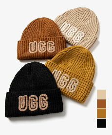 アグ UGG WOMEN'S CHUNKY CRAFTED RIB BEANIE チャンキー クラフテッド リブ ビーニー 102345 ニット帽 ビーニー帽 ロゴ レディース 帽子