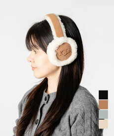 アグ UGG WOMEN'S SHEEPSKIN EMBROIDERY EARMUFF シープスキン エンブロイダリー イヤーマフ 20955 イヤマフ 耳当て 耳あて ロゴ レディース ファッション小物