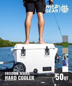 ワイルドギア WYLD GEAR ハードクーラー FREEDOM シリーズ 50 QT クーラー ユニセックス レジャー キャンプ用品 made in USA キャンプ クーラーボックス 保冷 アウトドア キャンプ飯 花見 BBQ バーベキュー ホイール付き