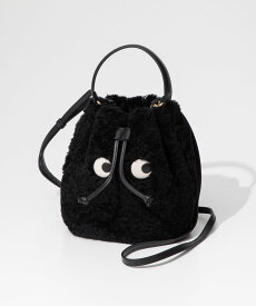 アニヤ ハインドマーチ ANYA HINDMARCH 5050925 182409 ショルダーバッグ レディース 手提げバッグ ドローストリング クロスボディ スムーズ エコレザー 肩掛け 鞄 Drawstring Cross Body Eyes in Shearling with Smooth Eco Leather プレゼント トート ギフト ブラック