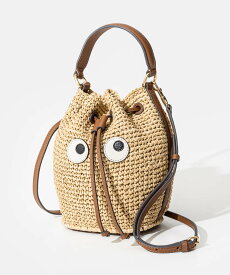 アニヤ ハインドマーチ ANYA HINDMARCH 5050925 190749 ショルダーバッグ レディース バッグ ラフィア アイズドローストリング かごバッグ クロスボディ 鞄 斜め掛け ハンドバッグ 巾着 ポシェット プレゼント ギフト Raffia Eyes Drawstring Cross body ナチュラル×タン