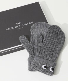 アニヤ ハインドマーチ ANYA HINDMARCH 5050925 188777 手袋 レディース ファッション アイズ ウール ミトン ハンドウォーマー ギフト プレゼント 秋冬 Mittens Eyes in Soft Wool チャコール