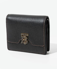 バーバリー BURBERRY 8062347 二つ折り財布 LS TB BIFOLD WALLET LGL レディース 財布 ミニ財布 グレイニーレザー TBフォールディングウォレット ロゴ 小銭入れ コンパクト プレゼント ギフト 贈り物 シンプル 誕生日 記念 お祝い ブラック