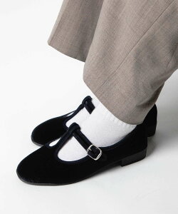 �y���K�i�z �W�����@�t���b�N�X JAVERFLEX VELVET T-STRAP SHOES �x���x�b�g T�X�g���b�v �V���[�Y 25-42508 �t���b�g�V���[�Y �p���v�X ���f�B�[�X �V���[�Y