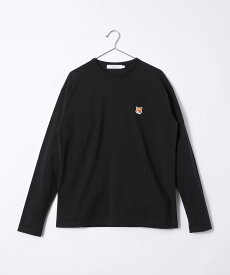 メゾンキツネ MAISON KITSUNE FU00163KJ0010 Tシャツ メンズ トップス 長袖 フォックス ヘッド パッチ レギュラー ロングスリーブ クルーネック コットン ロンT カジュアル FOX HEAD PATCH REGULAR LONG-SLEEVED TEE-SHIRT ブラック ホワイト XS S M L