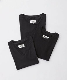 エムエム6 MM6 S52GC0189 S24405 Tシャツ レディース トップス 3枚セット メゾンマルジェラ 半袖 カットソー パックT ラウンドネック カジュアル シンプル 春夏 コットン 綿 無地 ブラック S M L