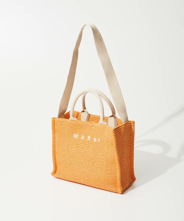 楽天市場】マルニ MARNI SMALL RAFFIA-EFFECT SMALL TOTE BAG ラフィア 