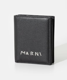 マルニ MARNI PFMO0107U0 P6533 二つ折り財布 BILLFOLD ZIPAROUND レディース 財布 ビルフォード ジップアラウンドウォレット レザー ミニ財布 コンパクト ロゴ プレゼント ギフト 小銭入れ アイボリー ブラック