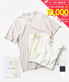 メゾン マルジェラ MAISON MARGIELA S50GC0687 S23973 Tシャツ メンズ トップス 3枚セット 半袖 カットソー パックT クルーネック カジュアル シンプル 春夏 コットン 綿 無地 ホワイト ネイビー XXS XS S M L XL XXL
